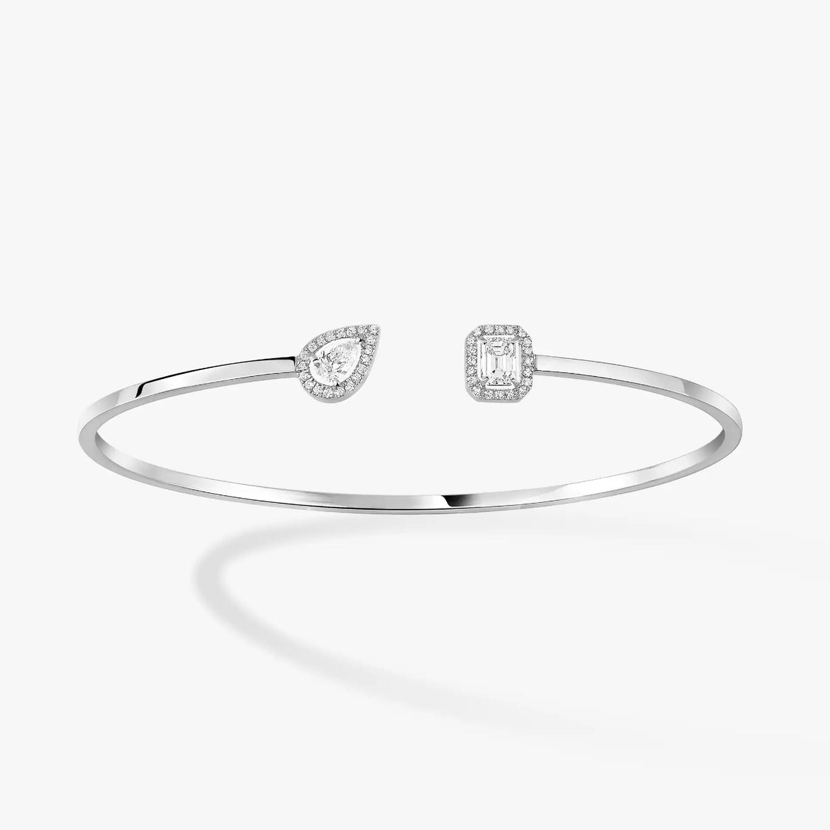 [⭐Clover Jewelry]JONC FLEX MY TWIN TOI & MOI SILVER DIAMOND BRACELET