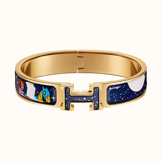 [⭐Clover Jewelry]H STAR AND MOON BRACELET 12MM