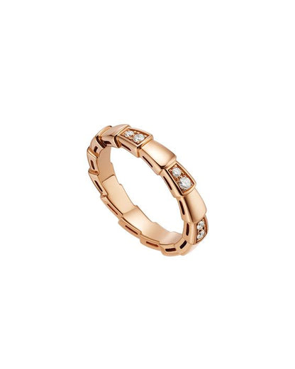 [⭐Clover Jewelry]SERPENTI RING PINK GOLD  3MM