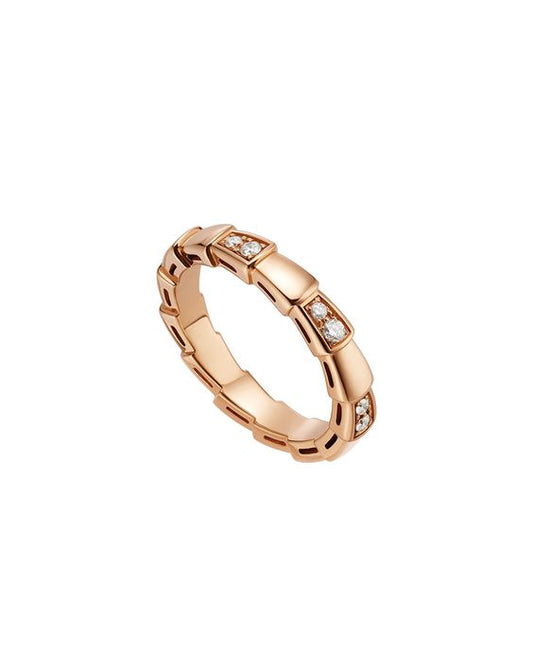 [⭐Clover Jewelry]SERPENTI RING PINK GOLD  3MM