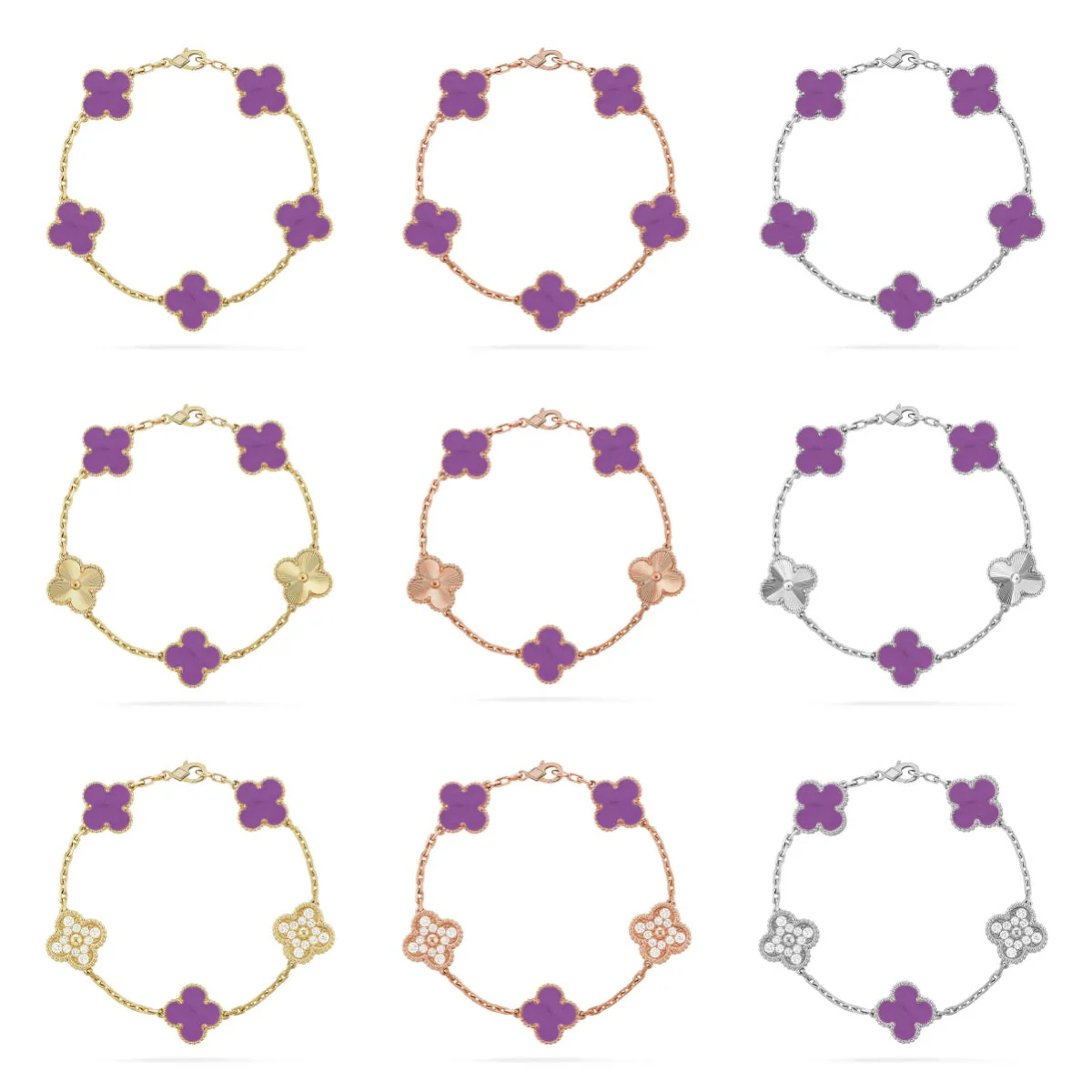 [⭐Clover Jewelry] CLOVER 5 MOTIF VIOLET BRACELET COLLECTION