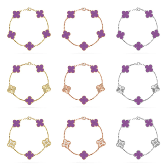 [⭐Clover Jewelry] CLOVER 5 MOTIF VIOLET BRACELET COLLECTION