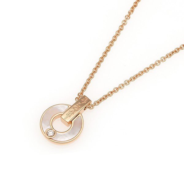 [⭐Clover Jewelry]GARI NECKLACE PINK GOLD MOP
