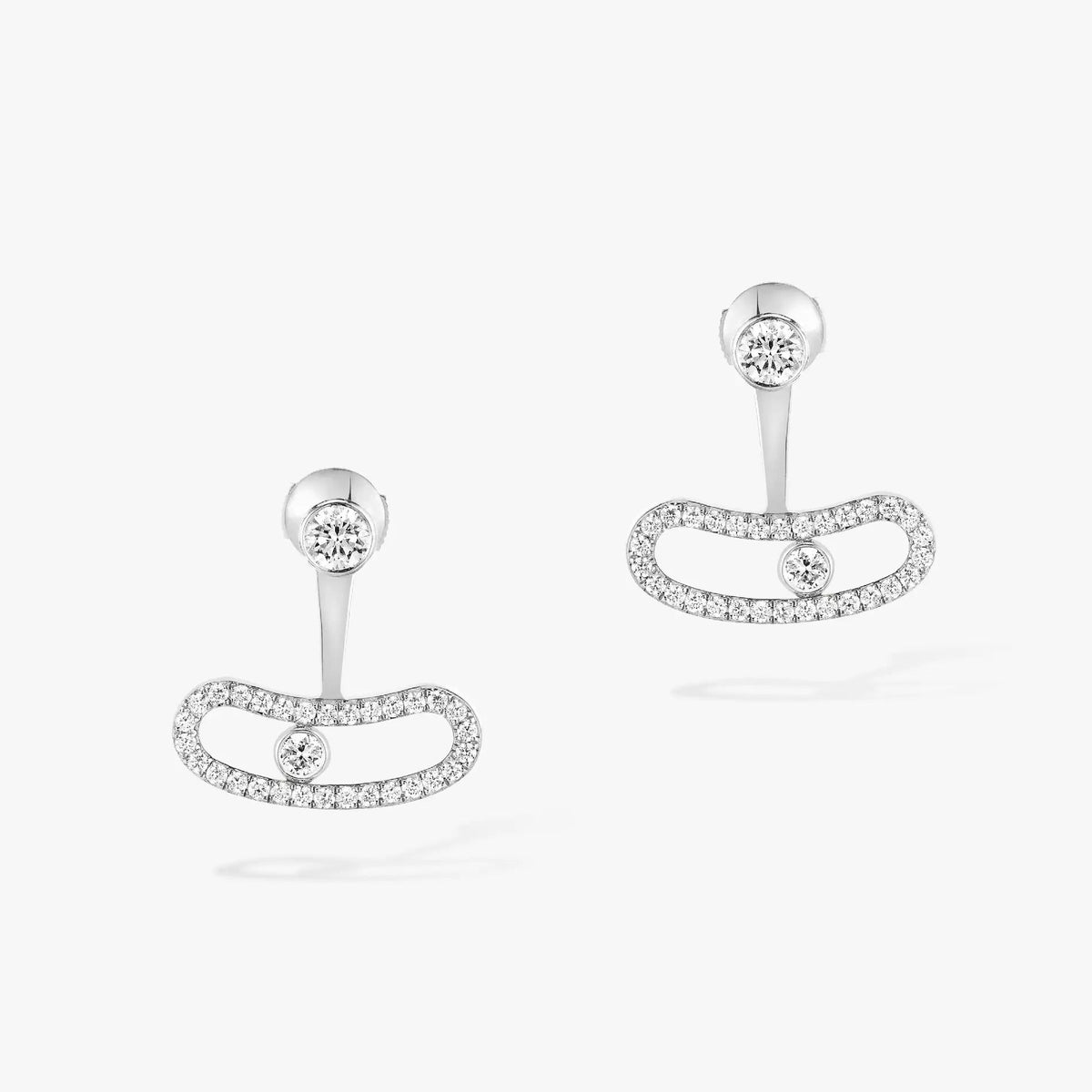[⭐Clover Jewelry]MOVE UNO SILVER DIAMOND EARRINGS