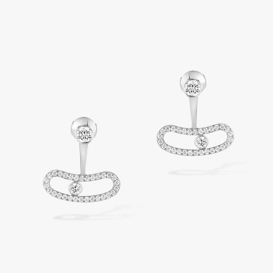 [⭐Clover Jewelry]MOVE UNO SILVER DIAMOND EARRINGS