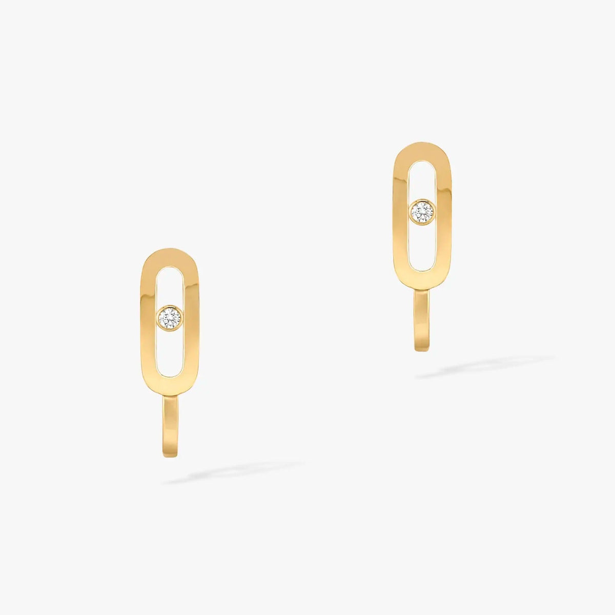 [⭐Clover Jewelry]CREOLES MOVE UNO MINI 1 DIAMOND EARRINGS