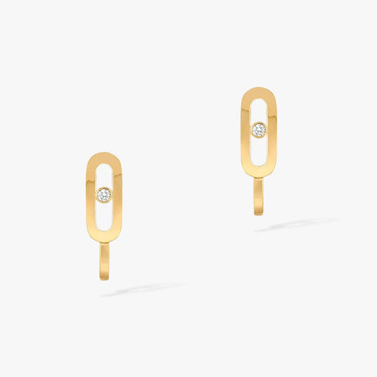 [⭐Clover Jewelry]CREOLES MOVE UNO MINI 1 DIAMOND EARRINGS