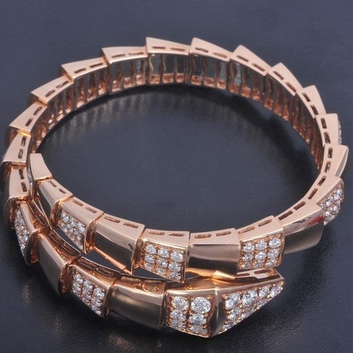 [⭐Clover Jewelry]SERPENTI BRACELET PINK GOLD DIAMOND