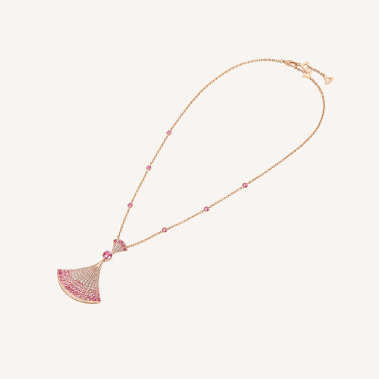 [⭐Clover Jewelry]DREAM NECKLACK DIAMOND PINK GOLD