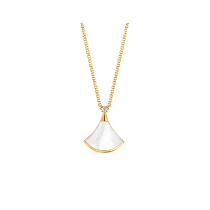 [⭐Clover Jewelry]DREAM NECKLACE WHITE MOP GOLD 1 DIAMOND