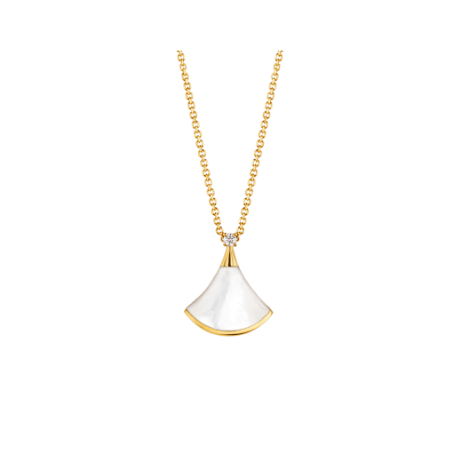 [⭐Clover Jewelry]DREAM NECKLACE WHITE MOP GOLD 1 DIAMOND