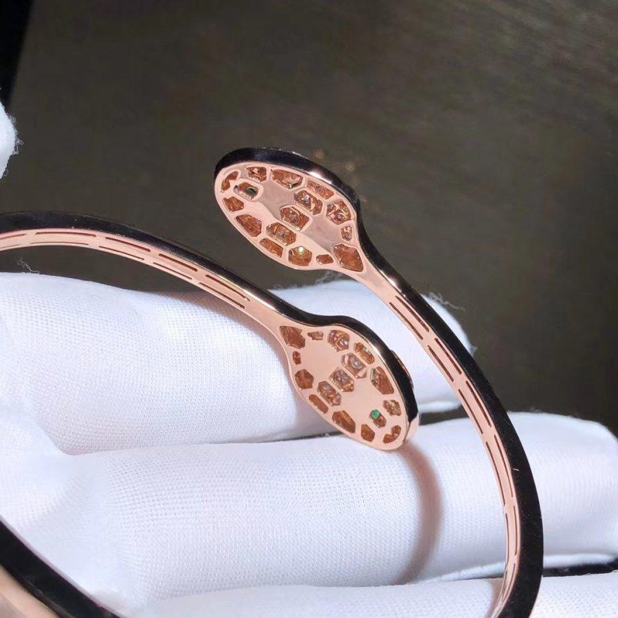[⭐Clover Jewelry]SERPENTI BRACELET PINK GOLD MALACHITE DIAMOND DOUBLE SNAKE