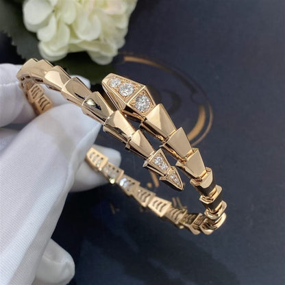 [⭐Clover Jewelry]SERPENTI BRACELET DIAMONDS PINK GOLD