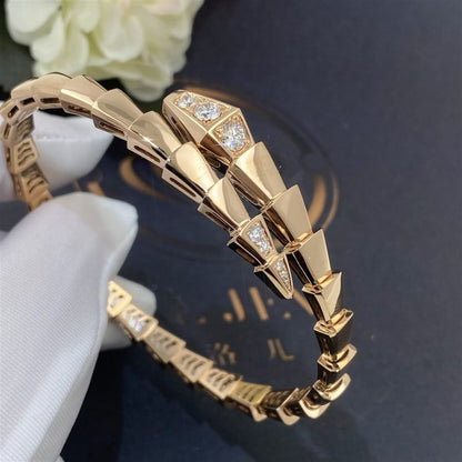 [⭐Clover Jewelry]SERPENTI BRACELET DIAMONDS PINK GOLD