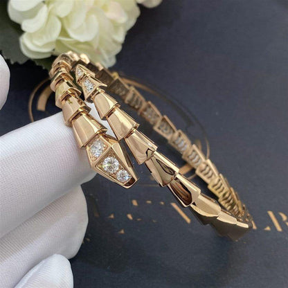 [⭐Clover Jewelry]SERPENTI BRACELET DIAMONDS PINK GOLD