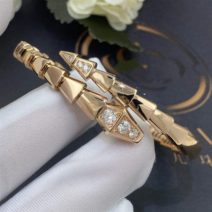 [⭐Clover Jewelry]SERPENTI BRACELET DIAMONDS PINK GOLD