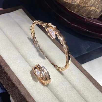 [⭐Clover Jewelry]SERPENTI BRACELET DIAMONDS PINK GOLD