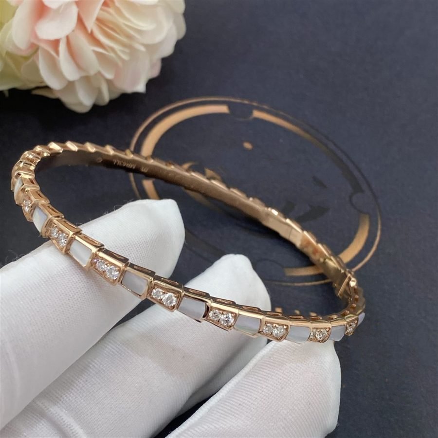 [⭐Clover Jewelry]SERPENTI BRACELET PINK GOLD MOP DIAMOND