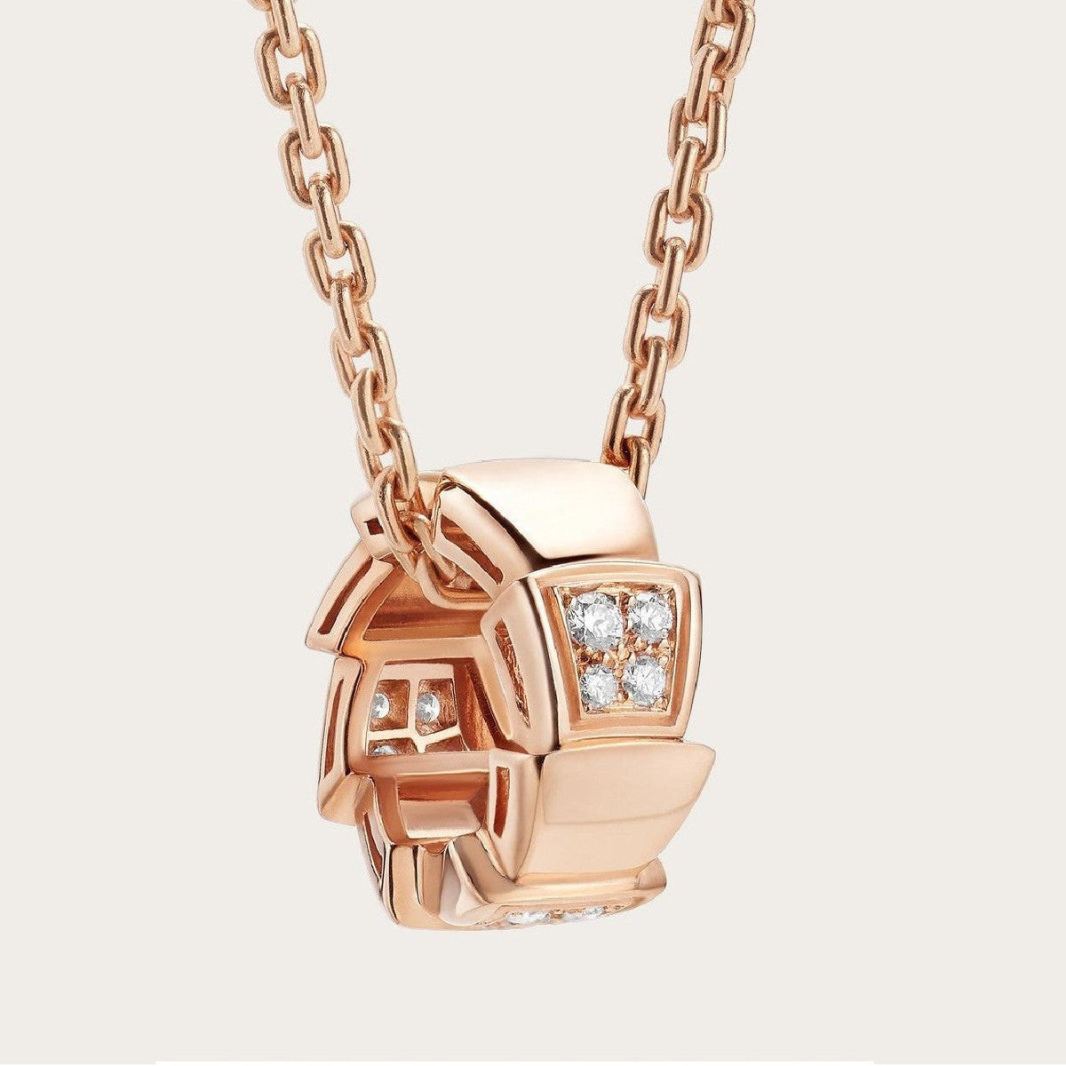 [⭐Clover Jewelry]SERPENTI PEDANT DIAMOND PINK GOLD NECKLACE