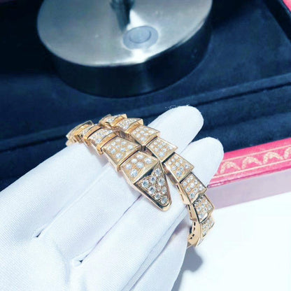 [⭐Clover Jewelry]SERPENTI BRACELET 8MM PINK GOLD DIAMOND