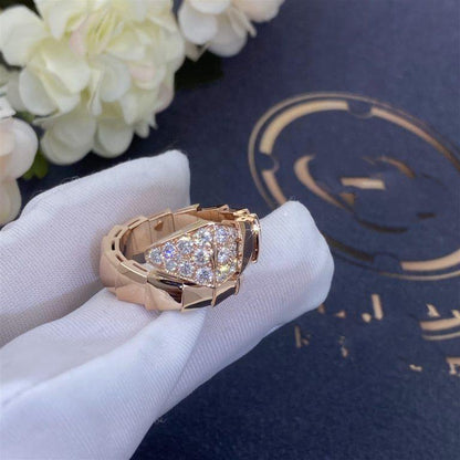 [⭐Clover Jewelry]SERPENTI RING PINK GOLD DIAMOND