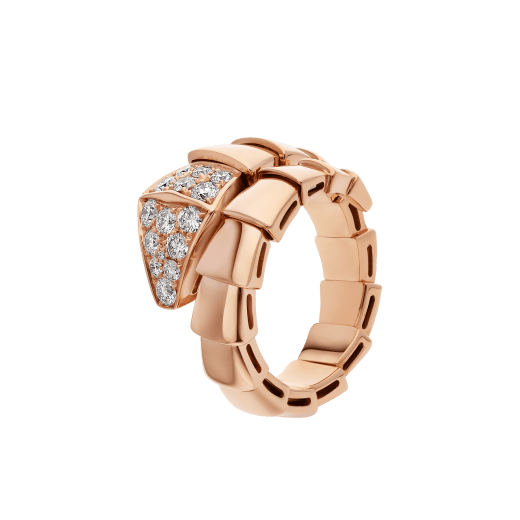 [⭐Clover Jewelry]SERPENTI RING PINK GOLD DIAMOND