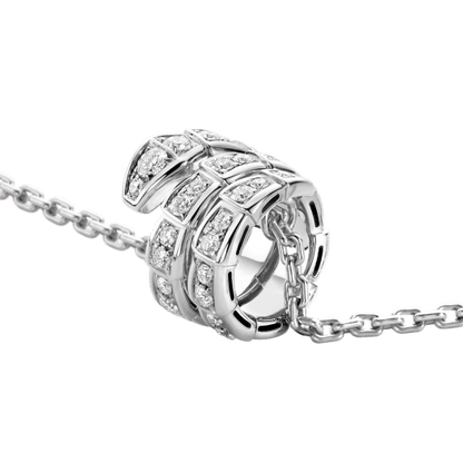 [⭐Clover Jewelry]SERPENTI  NECKLACE DOUBLE RING DIAMOND