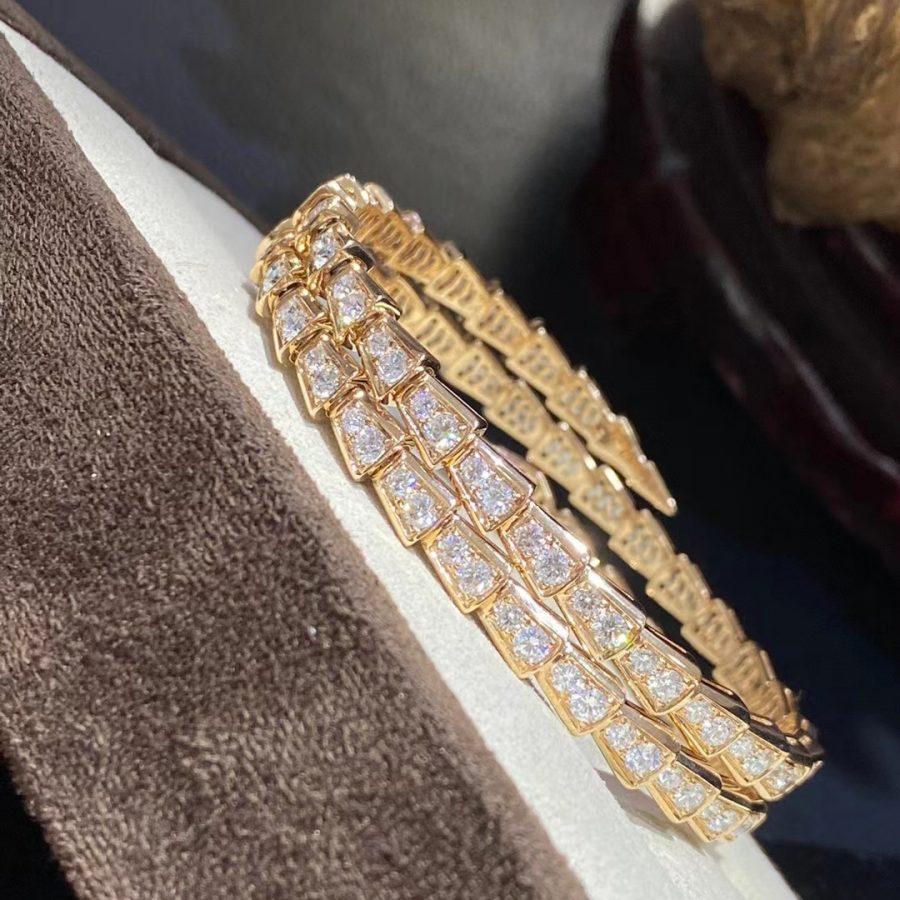 [⭐Clover Jewelry]SERPENTI BRACELET GOLD DIAMOND DOUBLE ROW