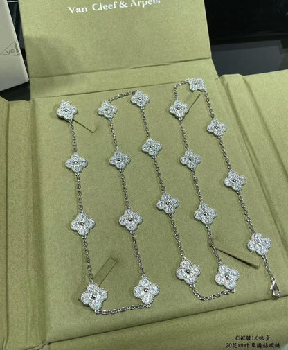 [⭐Clover Jewelry]CLOVER 20 MOTIFS FULL-DIAMOND NECKLACE
