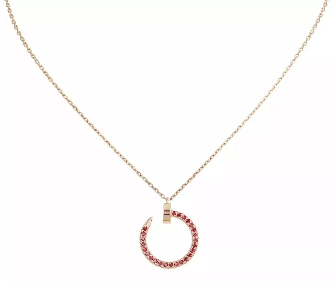 [⭐Clover Jewelry]JUSTE NECKLACE GOLD RED DIAMONDS