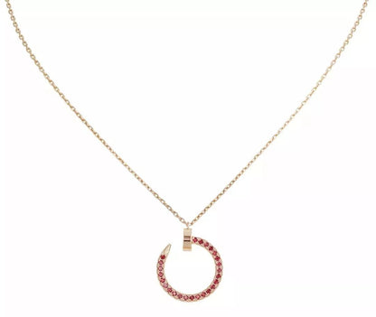 [⭐Clover Jewelry]JUSTE NECKLACE GOLD RED DIAMONDS