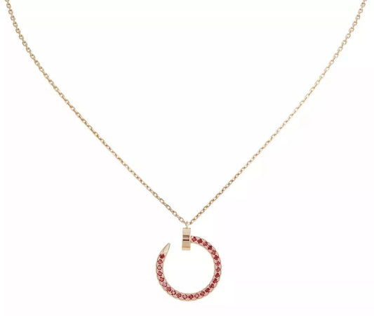[⭐Clover Jewelry]JUSTE NECKLACE GOLD RED DIAMONDS
