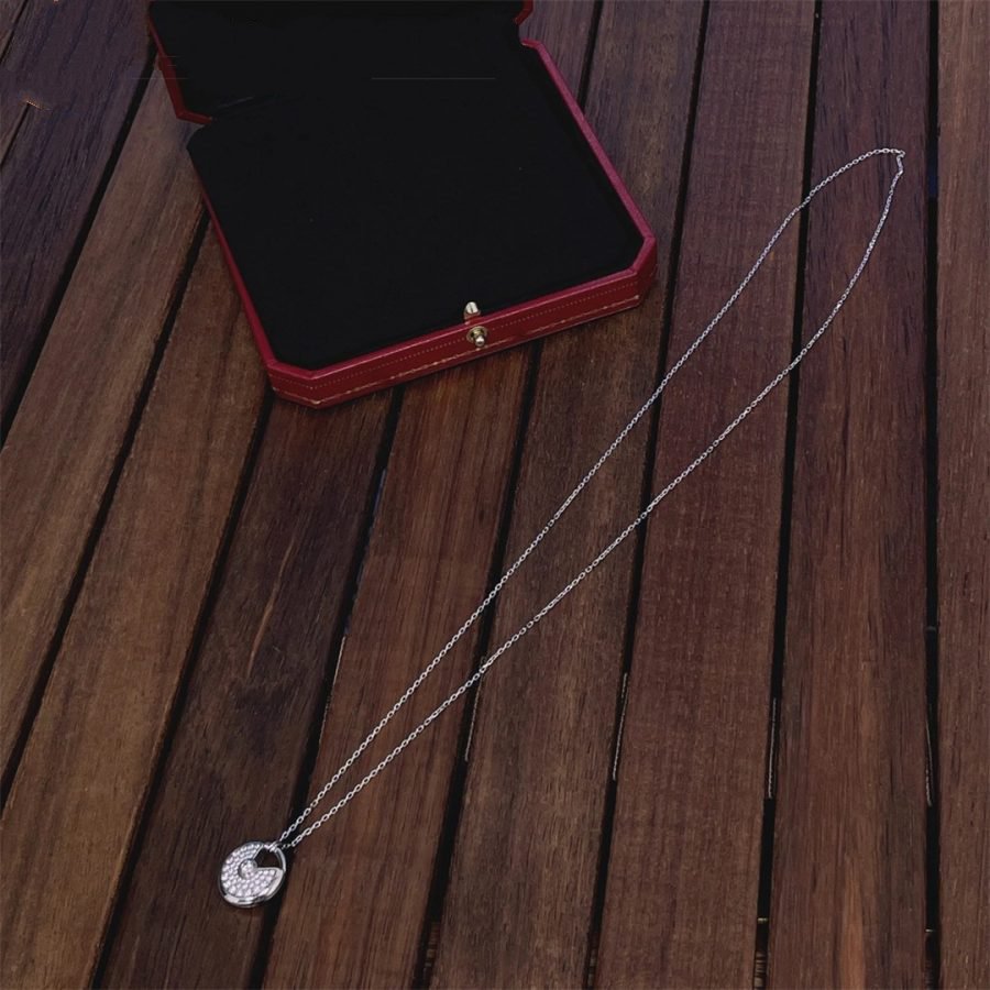 [⭐Clover Jewelry]AMULETTE SILVER FULL DIAMOND NECKLACE