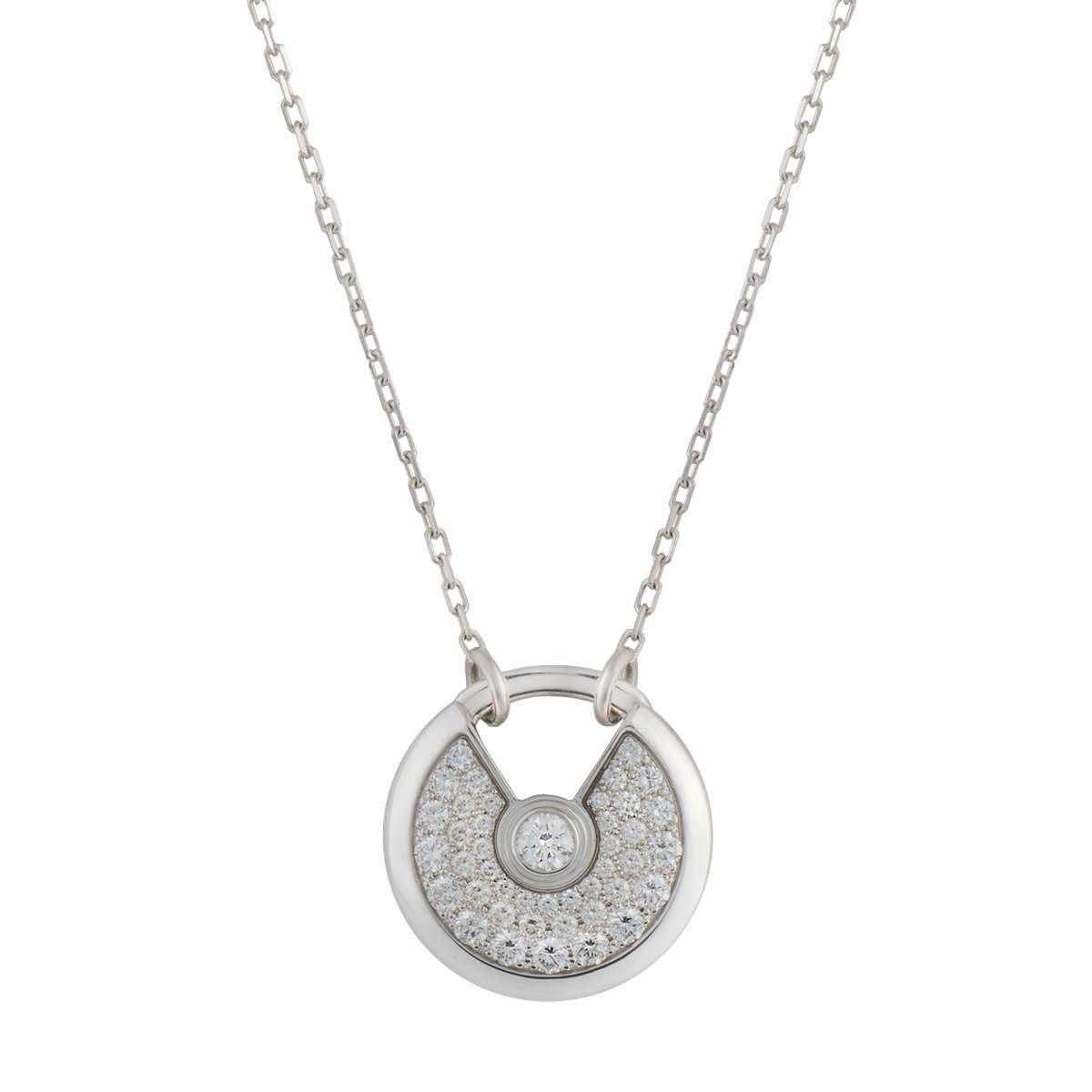 [⭐Clover Jewelry]AMULETTE SILVER FULL DIAMOND NECKLACE