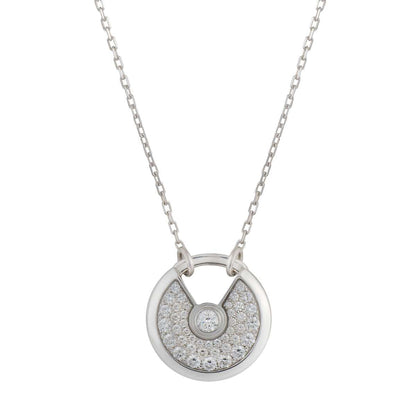 [⭐Clover Jewelry]AMULETTE SILVER FULL DIAMOND NECKLACE