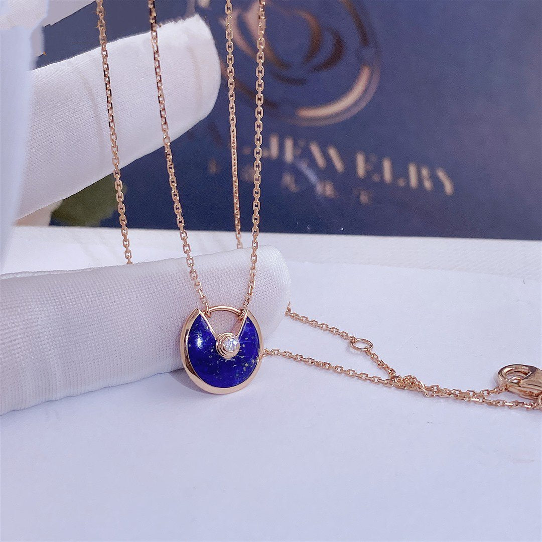 [⭐Clover Jewelry]AMULETTE ROSE GOLD AGATE NECKLACE