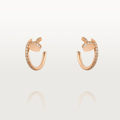 [⭐Clover Jewelry]JUSTE EARRINGS 12.75MM PINK GOLD DIAMOND