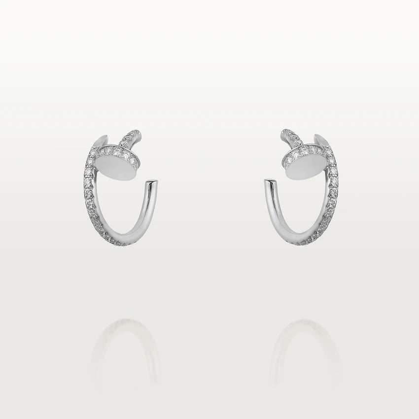 [⭐Clover Jewelry]JUSTE EARRINGS 12.75MM SILVER DIAMOND