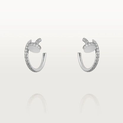 [⭐Clover Jewelry]JUSTE EARRINGS 12.75MM SILVER DIAMOND