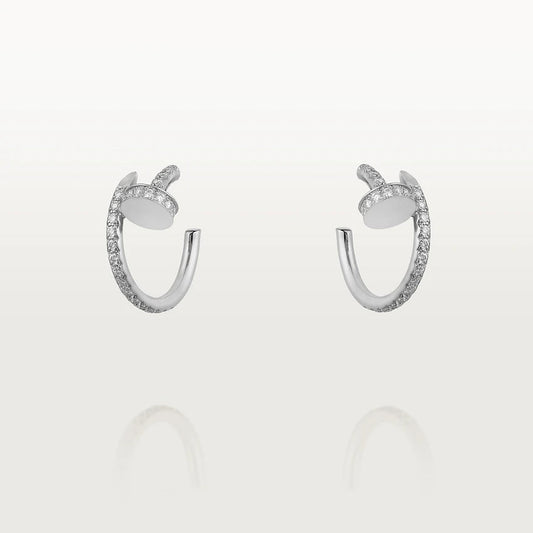 [⭐Clover Jewelry]JUSTE EARRINGS 12.75MM SILVER DIAMOND