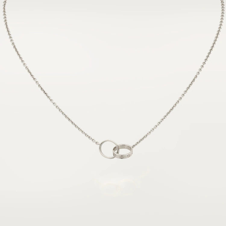 [⭐Clover Jewelry]LOVE NECKLACE PINK GOLD AND SILVER