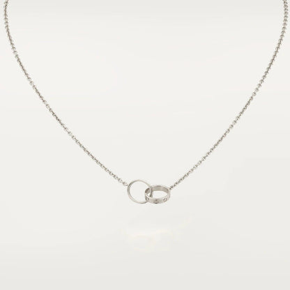 [⭐Clover Jewelry]LOVE NECKLACE PINK GOLD AND SILVER