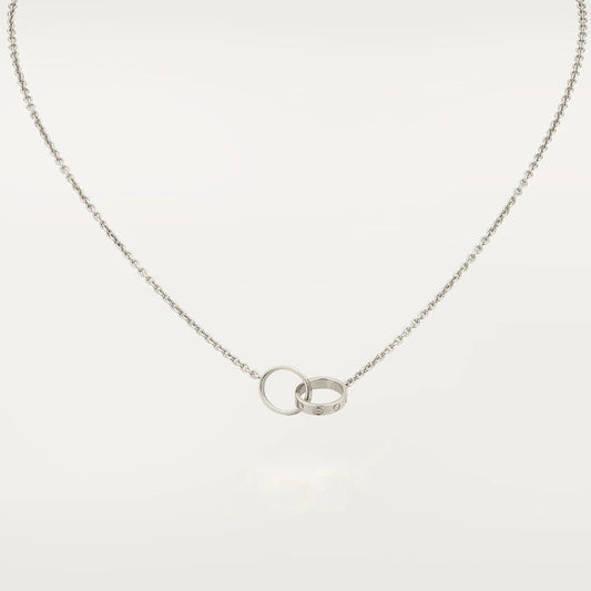 [⭐Clover Jewelry]LOVE NECKLACE PINK GOLD AND SILVER