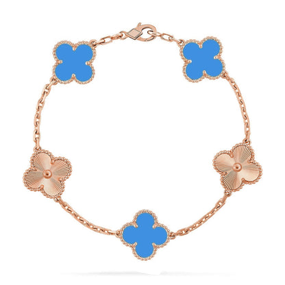 [⭐Clover Jewelry] CLOVER 5 MOTIF BLUE AGATE BRACELET COLLECTION