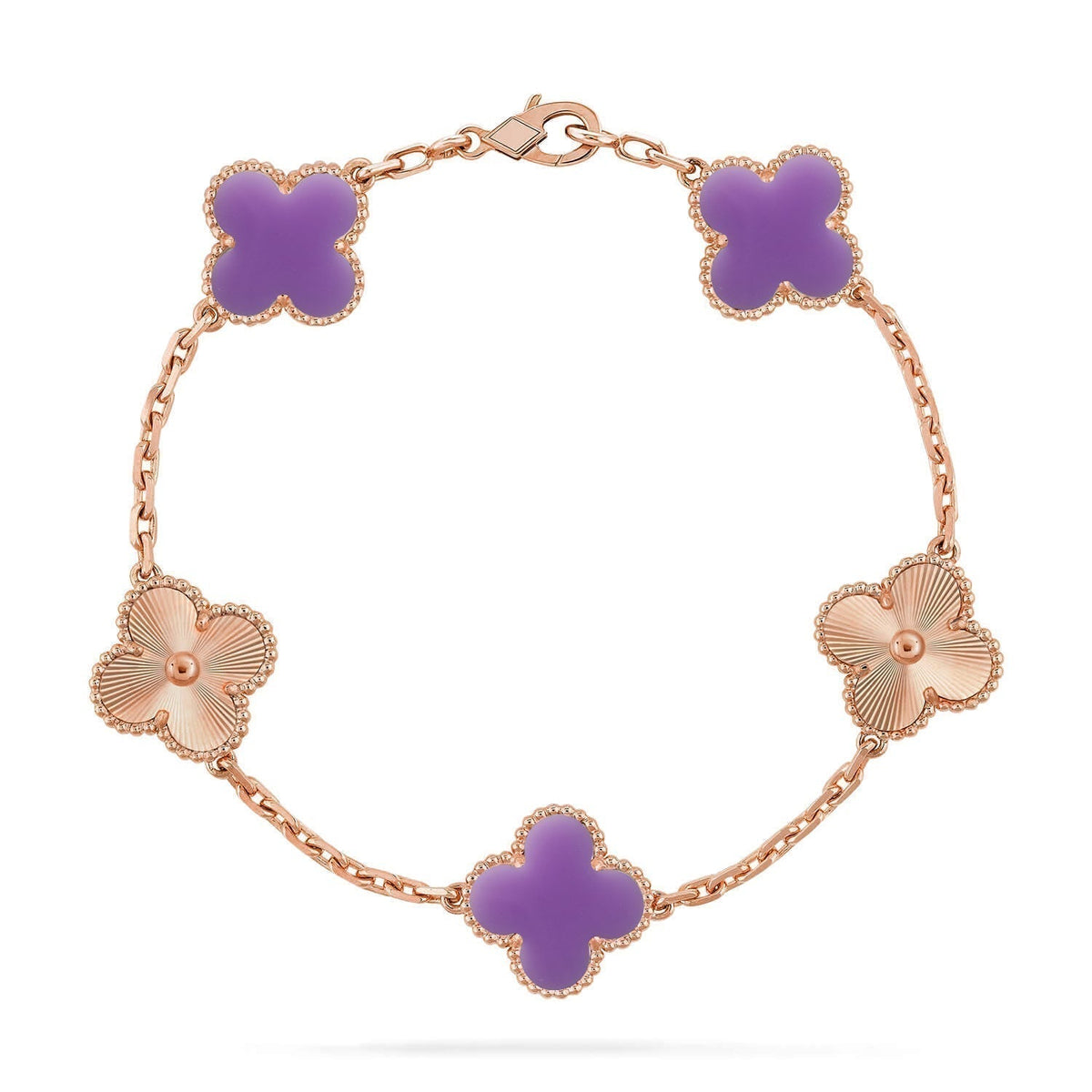 [⭐Clover Jewelry]CLOVER 5 MOTIF LIGHT PURPLE BRACELET COLLECTION