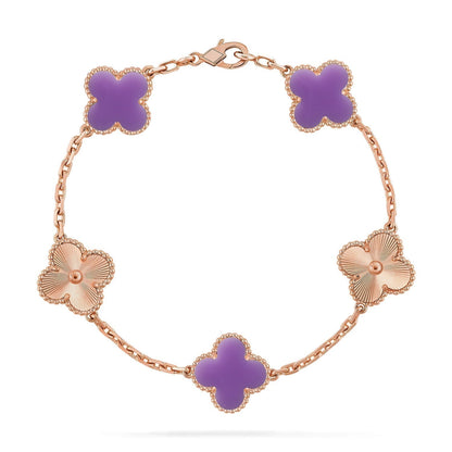 [⭐Clover Jewelry]CLOVER 5 MOTIF LIGHT PURPLE BRACELET COLLECTION