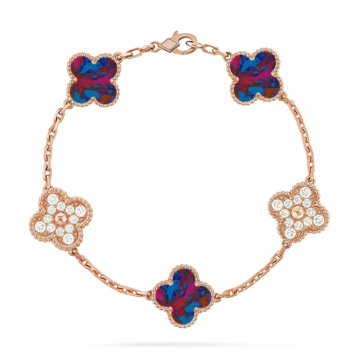 [⭐Clover Jewelry]CLOVER 5 MOTIF COLOR GEMSTONES BRACELET COLLECTION
