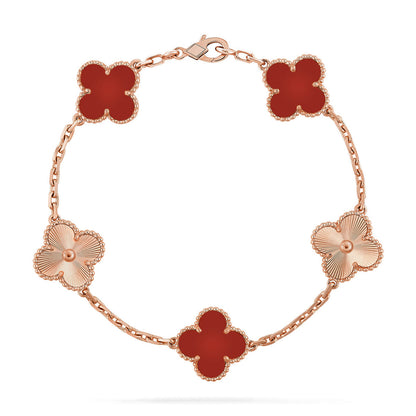 [⭐Clover Jewelry] CLOVER 5 MOTIF RED CORNELIAN BRACELET COLLECTION