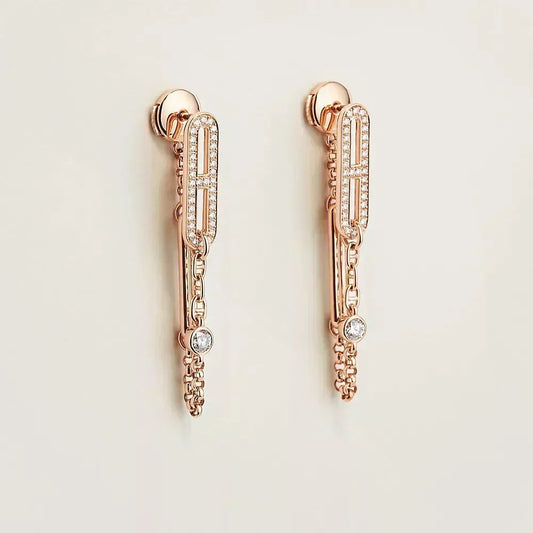 [⭐Clover Jewelry]CHAINE CHAOS DIAMOND DROP EARRINGS