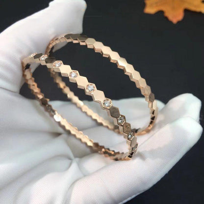 [⭐Clover Jewelry]BEE LOVE PINK GOLD DIAMOND BRACELET